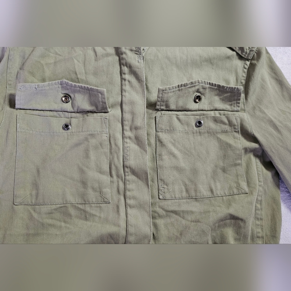 Zara Woman Outerwear Army Green Tassel Pom Fringe Boho Jacket - Picture 10 of 13